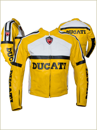 Ducati Brand Yellow Motorbike leather jacket