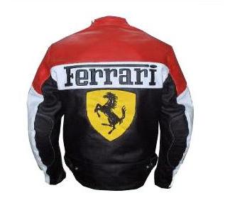 Ferrari Brand Motorcycle Leather Jacket