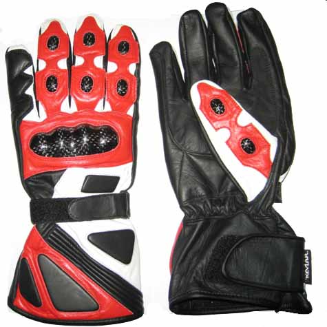 Motorbike Racing Leather Red Color Gloves
