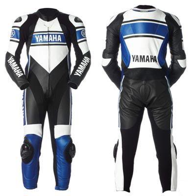 New Stylish Blue White  Black Color YAMAHA  Motorbike leather suit